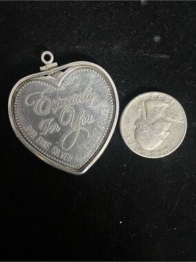 .999 1 TROY OZ “ESPECIALLY FOR YOU,” HEART PENDANT.  COIN BULLION